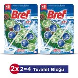 Bref Wc Power Aktiv Çam Kokusuyla 2'li Tuvalet Bloğu 4 Fonksiyonlu Temizlik ve Ferahlama