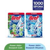 Bref Wc Power Aktiv Duopack Katı Tuvalet Bloğu 1 Çam + 1 Okyanus, 2 X 2'li Paket