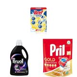 Bref WC Power Aktiv Limon Duo Pack 2'li + Perwoll Hassas Sıvı Çamaşır Deterjanı Siyah 3 L + Pril Gold Yanmış Kirler için