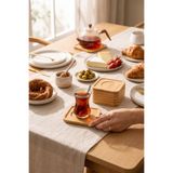 Brellint 6 Adet Kare Bambu Çay Tabağı, Bardak Altlığı, Fincan Tabağı