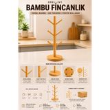 Brellint Tezgah Üstü Bambu, Kupa Askılığı Fincan Askılığı, Bardak Askılığı Standı