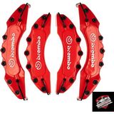 Brembo Kaliper Kapağı 4'lü Set, Kırmızı, Ön 28 cm Arka 24 cm, Isıya Dayanıklı ABS