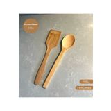 Bremen Home 2li Ahşap Mutfak Seti, Servis Kaşığı ve Spatula(Fırınlanmış-Yağlı)