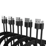 BRENDAZ (5 Paket Mikro USB Kablosu Şarj ve Veri Aktarımı Akıllı Telefonlar, Kameralar, Oyun Denetleyicileri için - Tüm Android Telefonlar için Yüksek Hızlı Veri Aktarım Kablosu. (3-ayak)