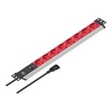 Brennenstuhl Alu-Line Serisi 19" Server Kasası Uyumlu Uzatma Kablosu 8 Soketli 2 Metre 10 Amper Devre Kesicili Dişi Priz (Karışık)