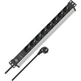Brennenstuhl Alu-line Serisi 19" Server Kasası Uyumlu Uzatma Kablosu 9 Soketli 2 Metre Kablolu 5 Yıl Garantili Grup Priz Gri