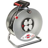 Brennenstuhl GARANT S 4 İhraç makarası (25 m – Çelik Sac, iç mekanlarda kullanım, Made in Germany) Gümüş