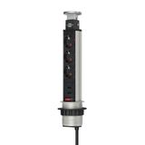 Brennenstuhl Tower Power Serisi 2 USB 2.0 2100 mAh Hızlı Şarj Özellikli 3 Soketli 2 m Fonksiyonel Masaüstü Priz