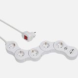 Brennenstuhl Vario Power 1.4 mt 5+2'li Usb Uzatma Kablosu