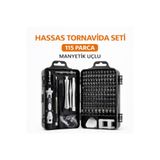 Brentino 115 Parça Manyetik Uçlu Hassas Tornavida Seti Telefon Laptop Saat Gözlük Tamir Kiti Kutulu