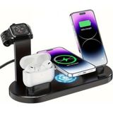 Brentino Çok Işlevli Kablosuz Şarj Istasyonu Siyah Telefon Saat Kulaklık Standı Masaüstü Şarj DOCK3IN1