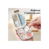 Brentino Çok Izgaralı Bölmeli İlaç Kutusu 9x7x3,5 cm Taşınabilir Hap Vitamin Tablet Düzenleyici Seyahat İçin