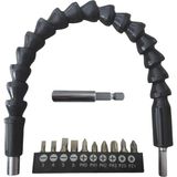 Brentino Esnek Şaftlı Tornavida Ucu Seti Manyetik Uç 360° Bükülebilir Uzatma Ph Sl Torx Hex Matkap Uyumlu - Metalik - 1 SET