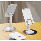 Brentino Katlanabilir Yükseklik Ayarlı 360° Döner Kaymaz Masaüstü Telefon Tablet Tutucu Stand Çok Amaçlı Set - Metalik Gri