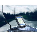Brentino Su Geçirmez Motosiklet Telefon Tutucu 360 Derece Dönebilen Dokunmatik Navigasyon Kılıfı - Siyah