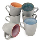 Brew To A Tea BTaT- Kahve Kupaları, 6'lı Set, 12 OZ (350 ml), Kupalar, Kahve Fincanları, Kahve Kupaları, Kahve Kupası Seti, Kupa Seti, Büyük Kahve Kupaları, Kahve Fincanları Seti, Seramik Kahve Kupası, Kahve