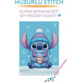 Brextco Store Kar Taneleri Altında Huzurlu Stitch Figür Brextco Diamond Art Elmas Boyama Seti | Dıy Mozaik Sanatı - Çok Renkli