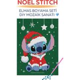 Brextco Store Yılbaşı Kostümlü Stitch Elmas Boyama Seti | DIY 5D Elmas Mozaik Sanatı / Yaratıcı ve Öğretici