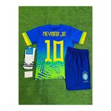 Brezilya 2024/25 Yeni Sezon Neymar Jr Çocuk Konsept Forması 4'Lü Set (Maviyeşil)