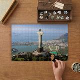 Brezilya Kurtarıcı Isa Heykeli Tasarımı 240 Parça Ahşap Puzzle Ahşap Kutuda MP11363