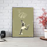 Brezilyalı Pele Duvar Dekor Retro Spor Poster 30x42 Çerçevesiz