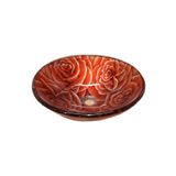 Brezza Çiçek Desenli Tezgah Üstü Cam Lavabo - B-54A