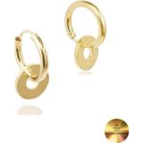 Brezza Lusso 18k Serie Oro Sallantılı Halka Kadın Gümüş Küpe 14 MM