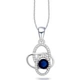 Brezza Lusso Diamond Serisi Safir Tektaş Girdap Stylish/Night Gümüş Kadın Kolye