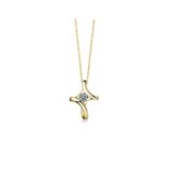 Brezza Lusso Jewelry 925 Ayar Gümüş Tektaş Haç Kadın Kolye Altın Kaplama