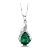 Brezza Lusso Jewelry Pırlanta Model Zümrüt Yeşili Zirkon Taşlı Gümüş Kolye 45 CM