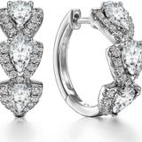 Brezza Lusso Zirconia Taşlı Diamond Stylish Night Halka Kadın Gümüş Küpe 17 MM