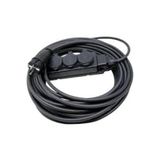 BRF Karsell SİYAH RENK TOPRAKLI KAUÇUK SEYYAR UZATMA ELEKTRİK KABLOSU CCA 3 X 1,5 mm 10 mt 3 LÜ PRİZ 12