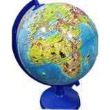 Brf Store A2TOPTAN Dünya Küresi Işıksız Hayvan Figürlü 20 cm Çap,31 cm Yükseklik Eğitici Dekoratif Yer Küre At - Siyah