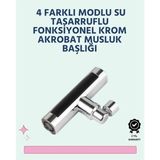 Brf Store Acanticaret Krom Kaplamalı Çok Fonksiyonlu Musluk Başlığı | Paslanmaz Malzeme - Siyah