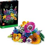 Brf Store Acanticaret LEGO Icons Kır Çiçekleri Buketi Seti, Gelincik ve Lavanta Içeren Yapay Çiçekler, Yetişki - Siyah