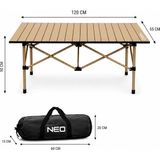 Brf Store Acanticaret Neo Trail Katlanabilir Premium Kamp Masası | Kompakt Tasarım, 120X55 4 Kişilik Masa, Taş - Siyah