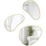 Brf Store Acanticaret Umbra Hubba Pebble Duvar Montaj Aynaları, 3'lü Set, Pirinç