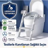 Brf Store Canarino Çocuk Merdivenli Klozet Adaptörü Yükseklik Ayarlı Pratik Tuvalet Eğitici Klozet Oturak Gri - Siyah