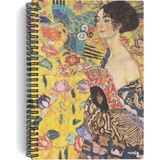 Brf Store Canarino Gustav Klimt/lady With A FAN,1917-18 | Spiralli Defter 15 | A5 | Çizgisiz | 100 Sayfa | San - Siyah