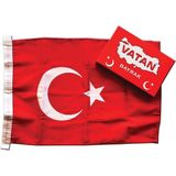 Brf Store Canarino Kumaş Türk Bayrağı 30 x 45CM 1 Adet - Siyah
