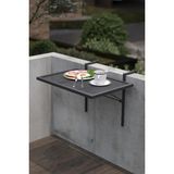Brf Store Canarino Metal Katlanır Balkon Masası -Askılı Katlanır Masa 5002 - Siyah