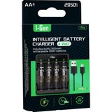 Brf Store Degernet I-Gen G429 4'lü Pil Şarj Aleti + 4 Adet Aa Pro 2950 Mah Şarjlı Kalem Pilli Set - Siyah