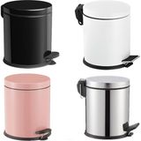Brf Store Elivorasell Berta Hijyen Pedallı Banyo Çöp Kovası 5lt Siyah Beyaz Pembe (Metal)