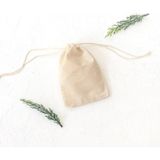 Brf Store Elivorasell Bimotif Bağcıklı Krem Ham Bez Kese, 10X15 cm 10 Adet - Siyah