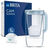 Brf Store Elivorasell Brıta Cam Su Arıtma Sürahisi 1x Maxtra Pro All-In-1 Filtreli - Açık Mavi 2,5 Lt - Siyah