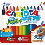 Brf Store Elivorasell Carioca Jumbo Süper Yıkanabilir Keçeli Boya Kalemi, 12'li - Siyah