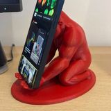 Brf Store Elivorasell Goril Telefon Tutucu – 3D Baskı Kaslı Goril Masaüstü Telefon Standı-Kırmızı - Siyah