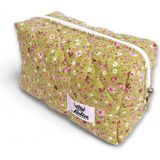 Brf Store Elivorasell Makyaj Çantası | Makeup Bag | Kapitone Bakım Seyahat Kozmetik Çantası (Yeşil) - Siyah