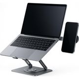Brf Store Elivorasell Mcstorey Laptop Stand Karbon Çelik 360° Döner Ergonomik Yükseklik Ayarlı Soğutucu Magsaf - Siyah