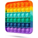 Brf Store Elivorasell Popit Kare Gökkuşağı Renk Duyusal Oyuncak Zihinsel Gelişim Stres Oyun 12,5X12,5CM Pop It - Siyah